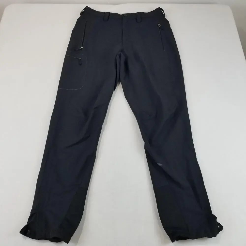 Patagonia Snow Pants Mens 34x32 Black Softshell Stretch Hiking Ski Zip Pockets